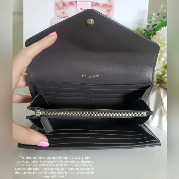 *SOLD* Authentic Pre-owned Yves Saint Laurent LouLou Flap Wallet - Picture 6 of 13